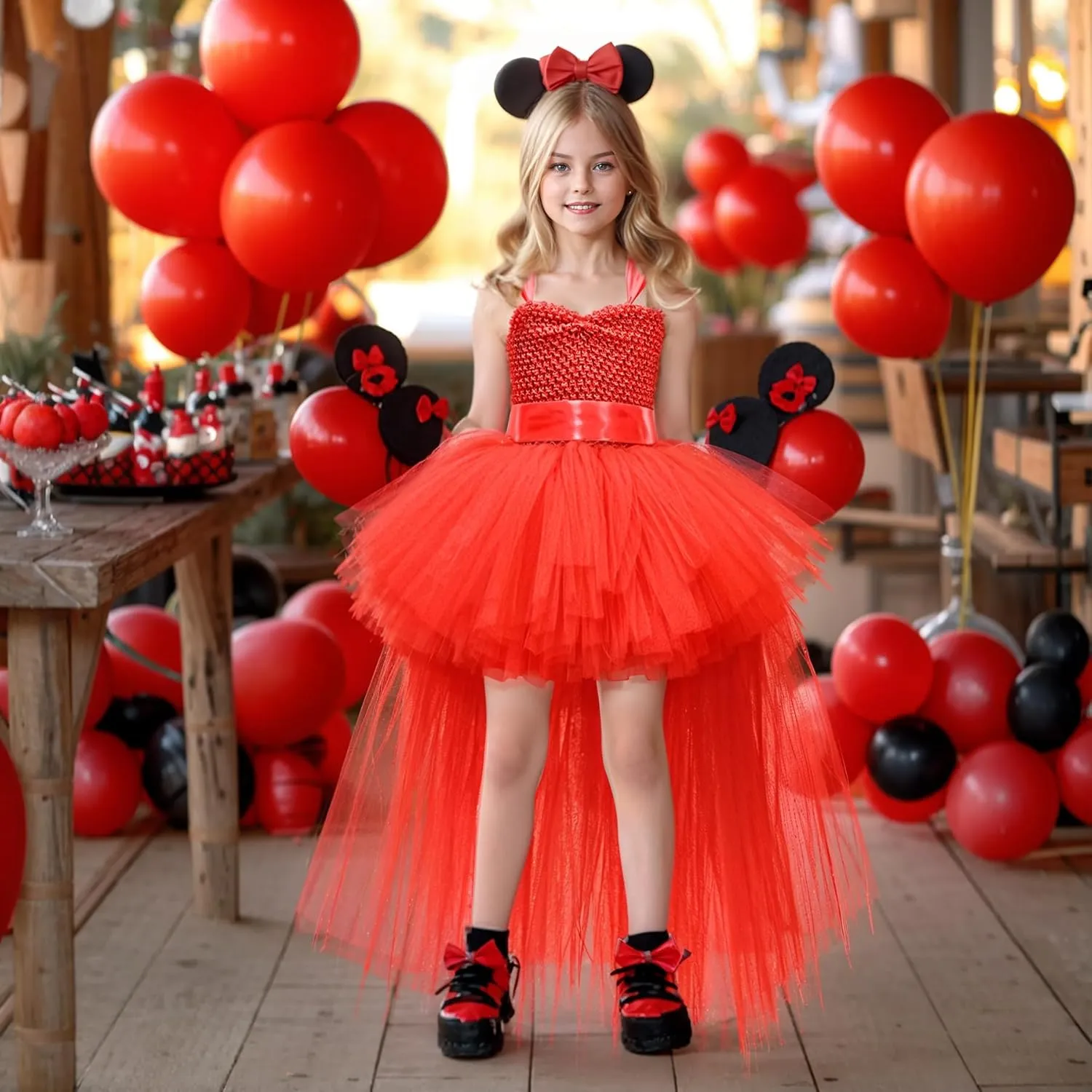 Tao-Ge Christmas Tutu Dress for Girls Tulle Dresses Fairy Princess Dress for Kids Toddler Little Girl Birthday Party Outfit