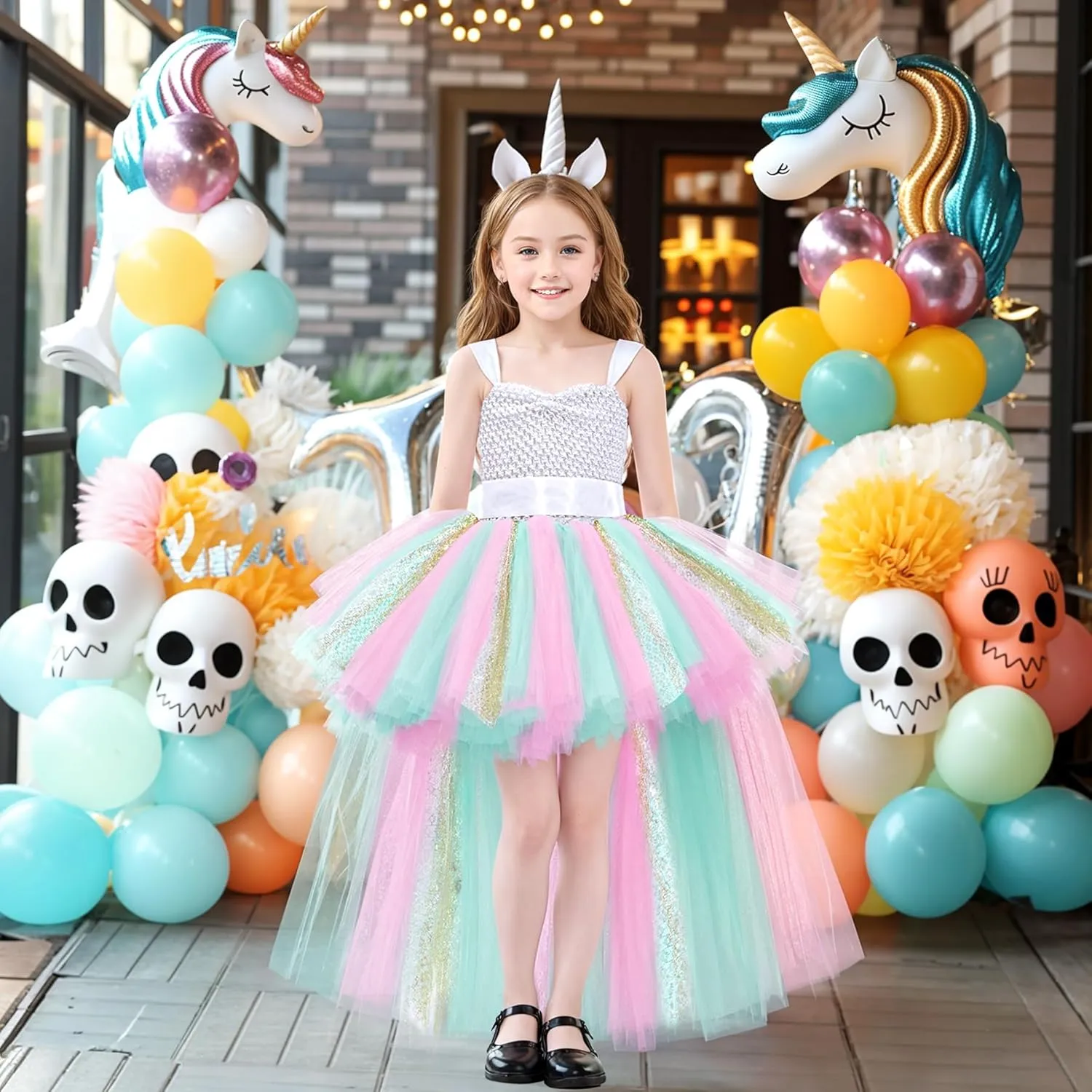 Tao-Ge Christmas Tutu Dress for Girls Tulle Dresses Fairy Princess Dress for Kids Toddler Little Girl Birthday Party Outfit
