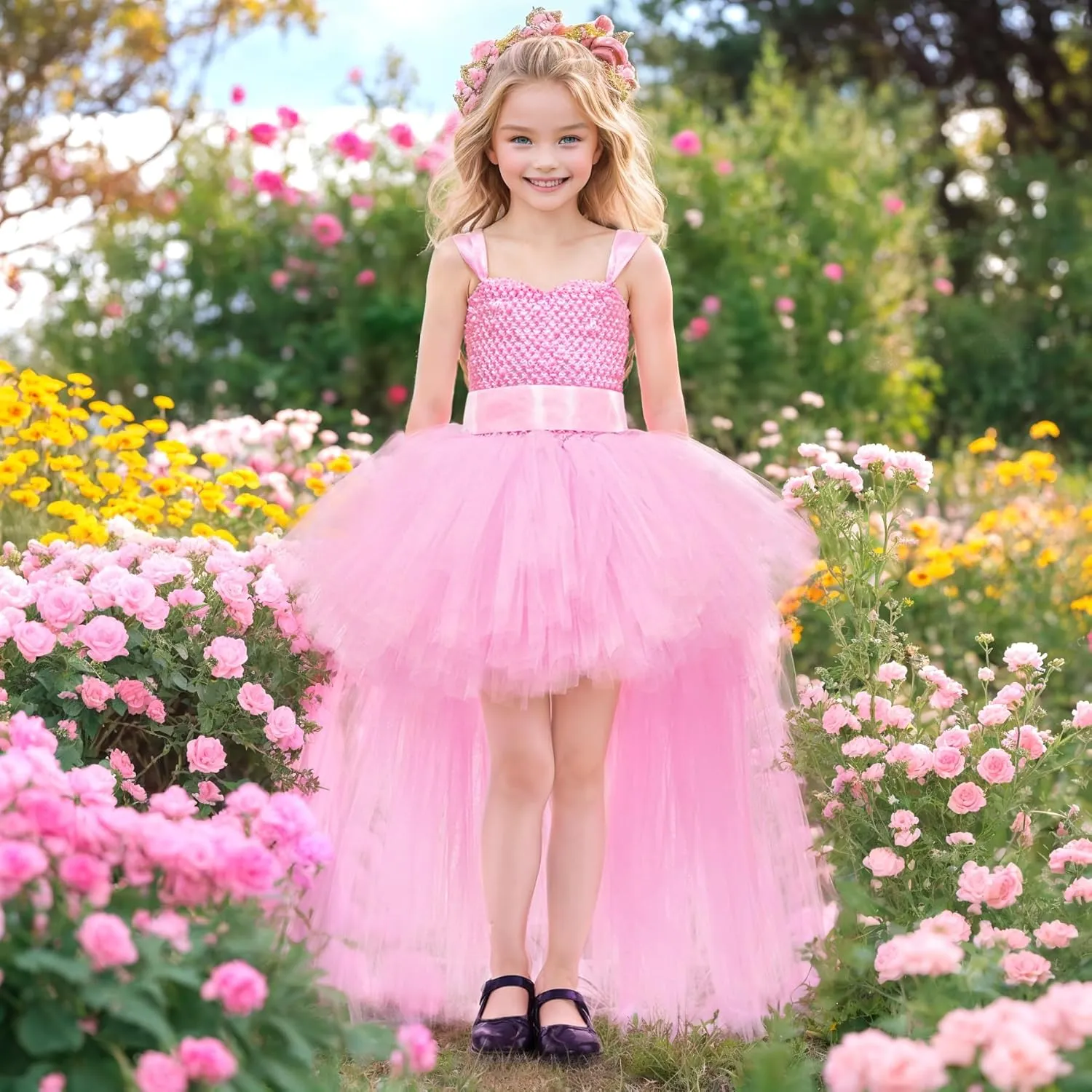 Tao-Ge Christmas Tutu Dress for Girls Tulle Dresses Fairy Princess Dress for Kids Toddler Little Girl Birthday Party Outfit