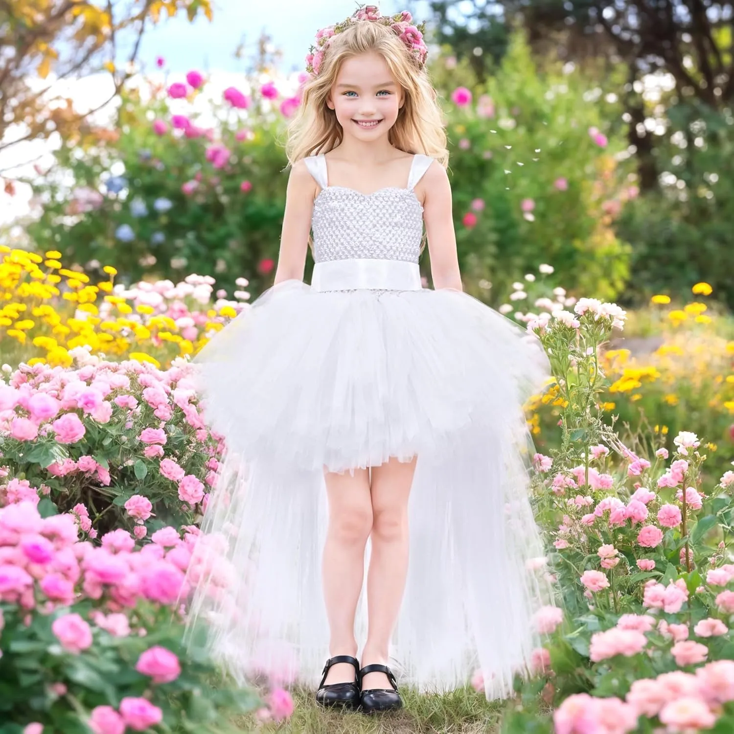 Tao-Ge Christmas Tutu Dress for Girls Tulle Dresses Fairy Princess Dress for Kids Toddler Little Girl Birthday Party Outfit
