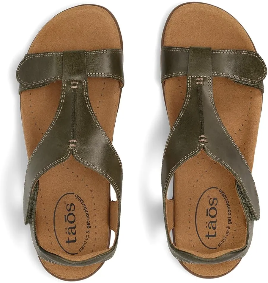 Taos The Show Premium Leather Women's Sandal - Experience Everyday Style, Comfort, Arch Support, Cooling Gel Padding and an Adjustable Fit for Exceptional Walking Comfort