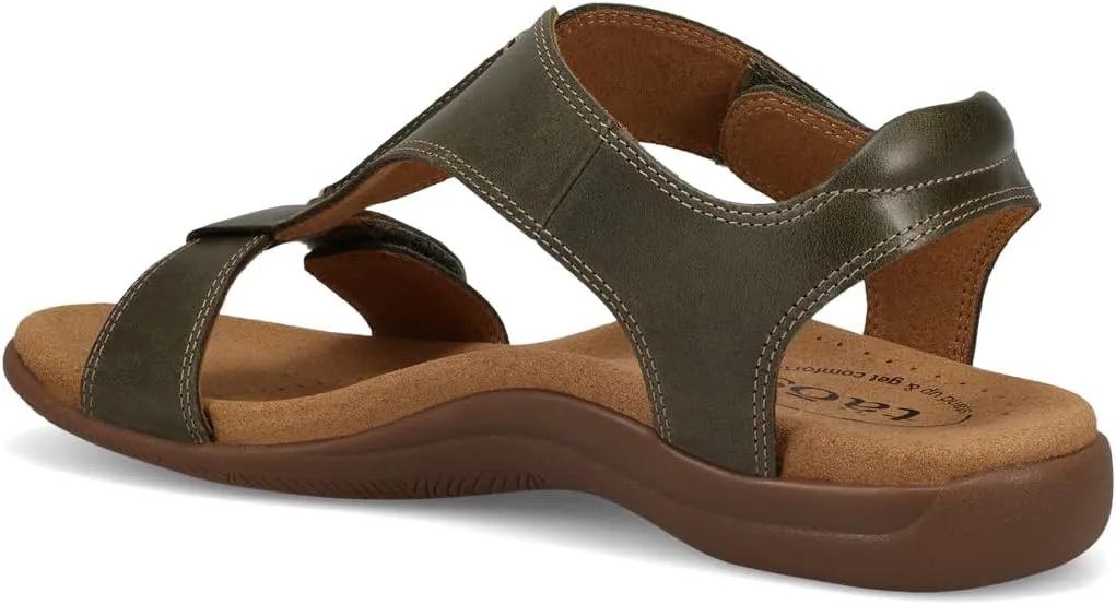 Taos The Show Premium Leather Women's Sandal - Experience Everyday Style, Comfort, Arch Support, Cooling Gel Padding and an Adjustable Fit for Exceptional Walking Comfort