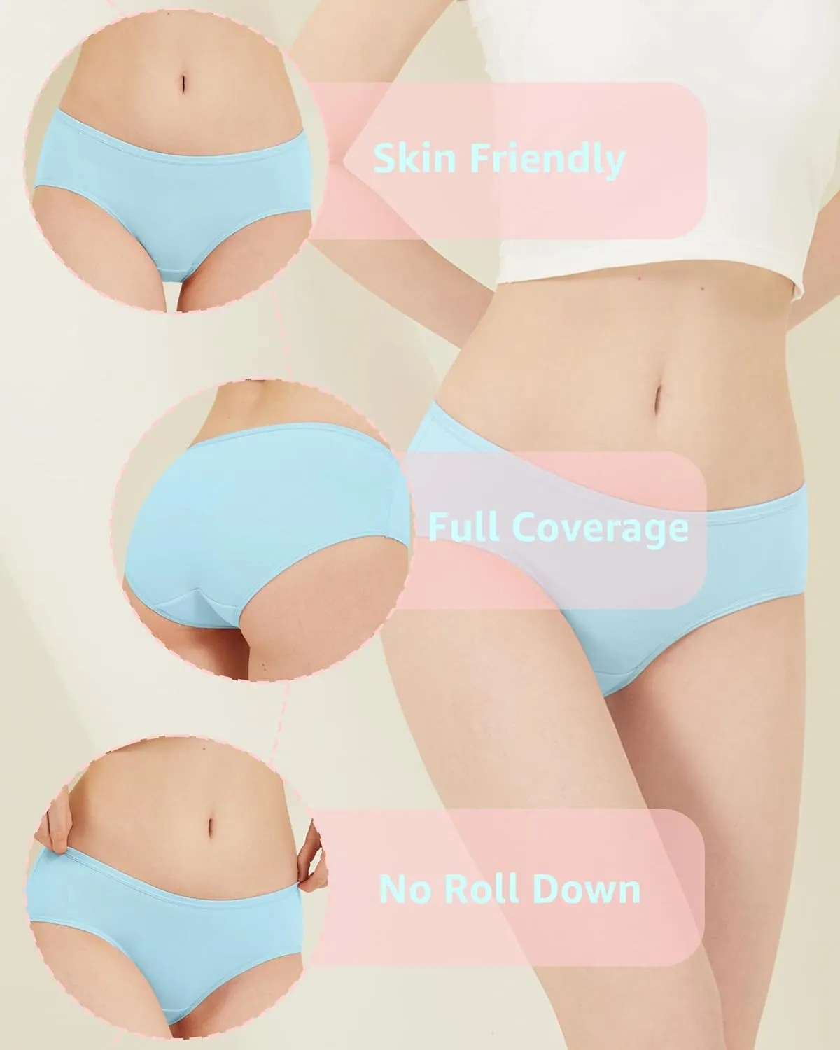 Teen Girls Underwear Cotton Brief Panties 6 pack