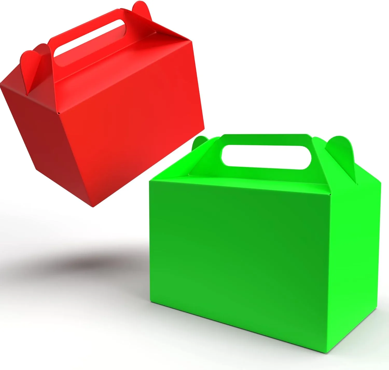 The Dreidel Company Gable Treat Boxes, (48-Pack) Party Favor Boxes for Kids Birthday, Candy Boxes Party Favors, Weddings Events, Baby Shower, 6.25" x 3.5" x 3.5" Inch Box (Multi-Color Treat Box)