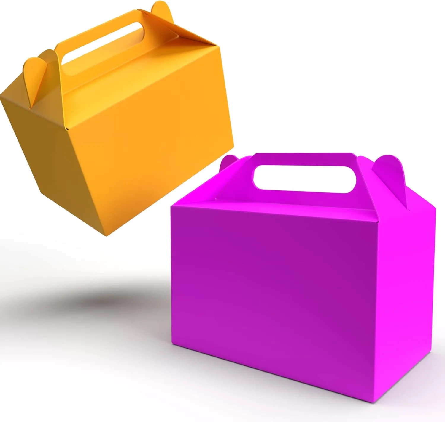 The Dreidel Company Gable Treat Boxes, (48-Pack) Party Favor Boxes for Kids Birthday, Candy Boxes Party Favors, Weddings Events, Baby Shower, 6.25" x 3.5" x 3.5" Inch Box (Multi-Color Treat Box)
