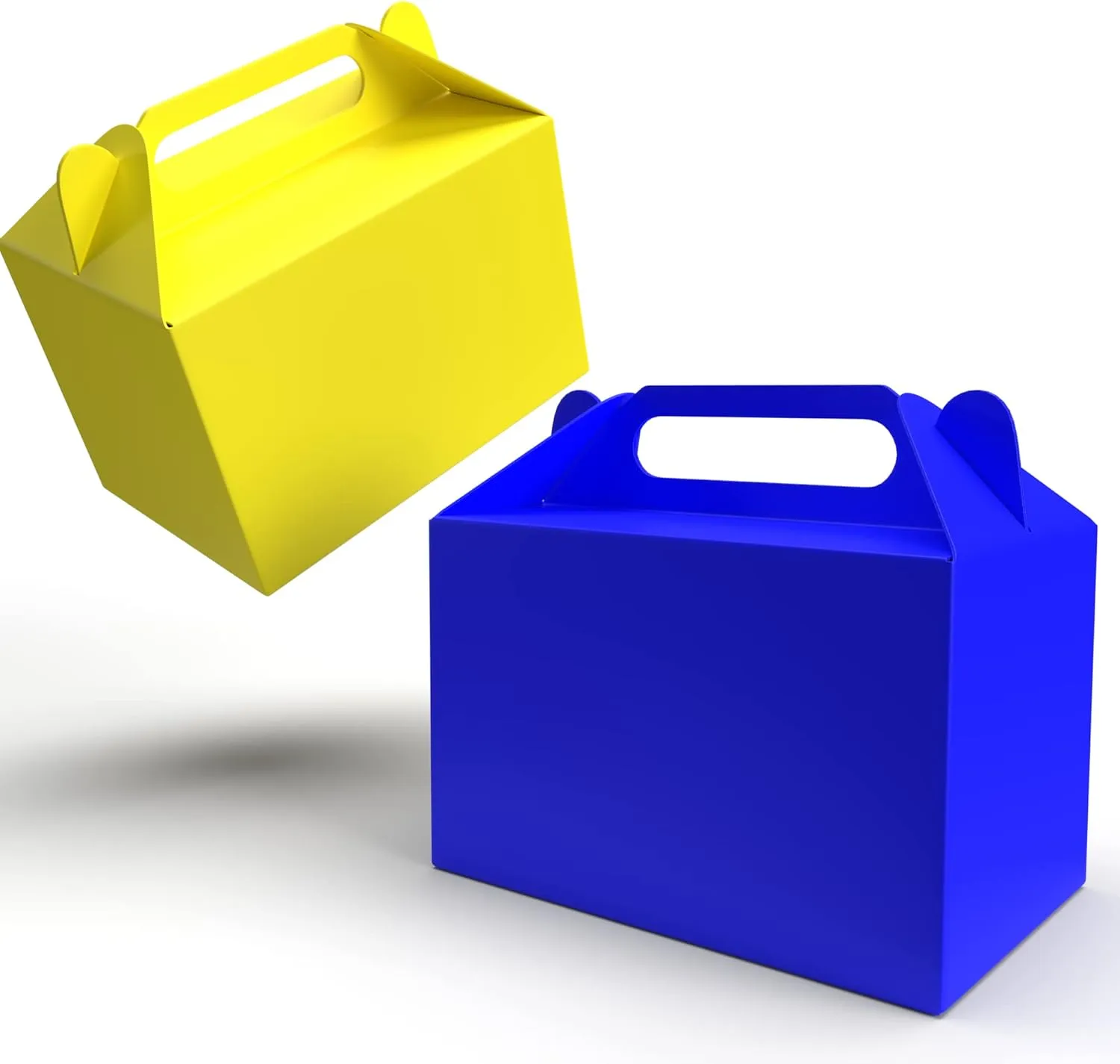 The Dreidel Company Gable Treat Boxes, (48-Pack) Party Favor Boxes for Kids Birthday, Candy Boxes Party Favors, Weddings Events, Baby Shower, 6.25" x 3.5" x 3.5" Inch Box (Multi-Color Treat Box)