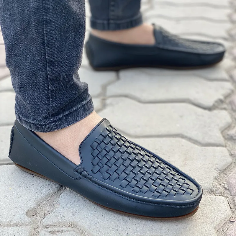 The Woven Black Loafer SS-2044