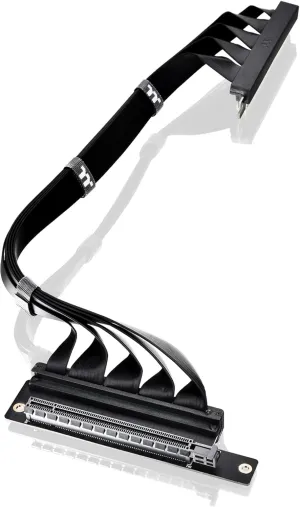 Thermaltake PCIe 4.0 Dual 90°Degree Connectors Riser Cable; 16Gbps High-Speed Transmission; 400mm; EMI Shielding; AC-077-CO1OTN-C1; 3 Year Warranty