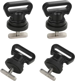 Tie Downs for Kayak Track Mount, Vertical Tie Downs for Securing Cooler, Crate, and Other Kayak Rail Mount Accessories, 4 Pack