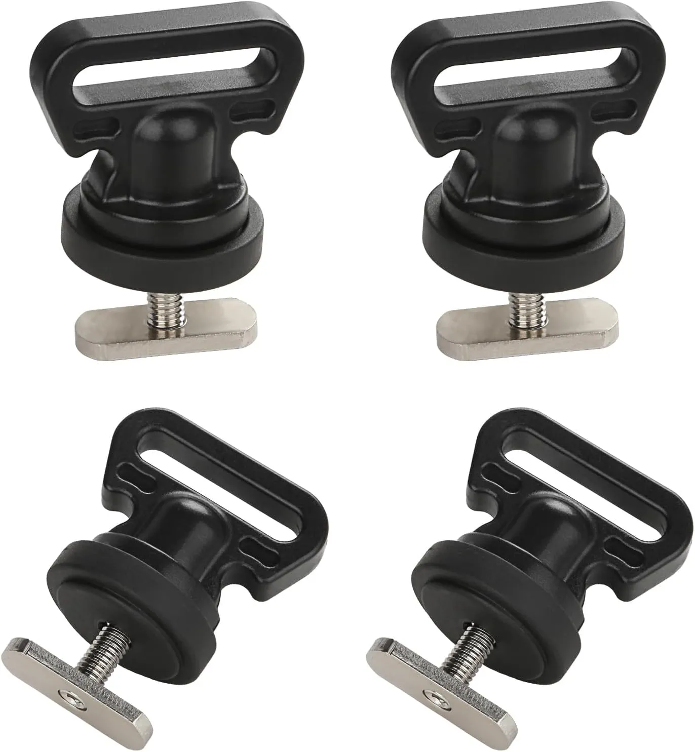 Tie Downs for Kayak Track Mount, Vertical Tie Downs for Securing Cooler, Crate, and Other Kayak Rail Mount Accessories, 4 Pack