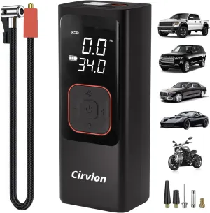 Tire Inflator Portable Air Compressor, 3X Faster 25000mAh 160 PSI Air Pump for Car Tires- Cordless, with Pressure Gauge, LED Light & Digital Display, for Car, Pickup, Truck, Motor, E-Bike and More