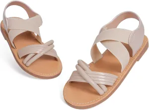Toddler Girls Sandals Little Girl Summer Flat Sandal Baby Open Toe Outdoor Beach Holiday Dress Shoes