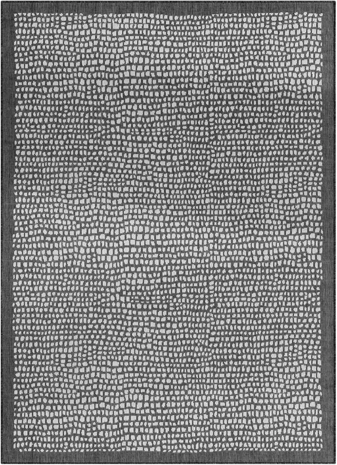 Tommy Bahama Marlin Transitional Indoor/Outdoor Area Rug, Black, 5'3"x7'3"