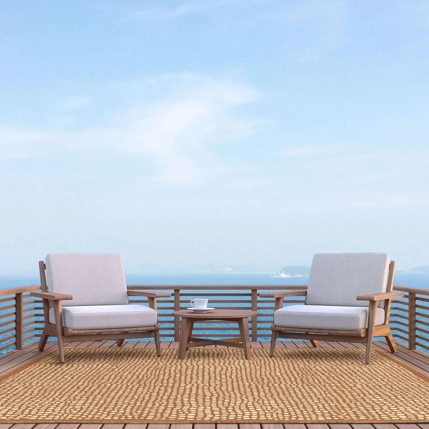Tommy Bahama Marlin Transitional Indoor/Outdoor Area Rug, Brown, 7'10"x10'2"