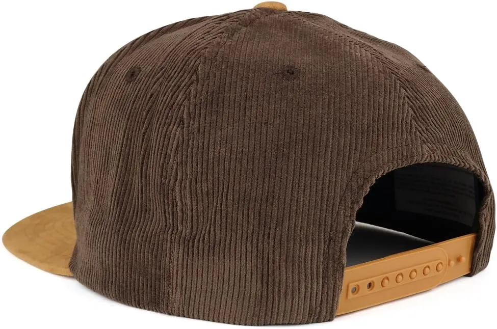 Trendy Apparel Shop Plain Corduroy Textured Suede Flat Bill Snapback Cap