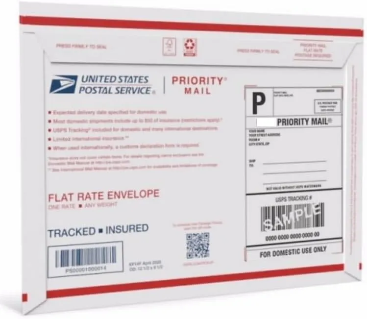 Two (2) Priority Mail Forever Prepaid Flat Rate (Flat Rate Envelope)