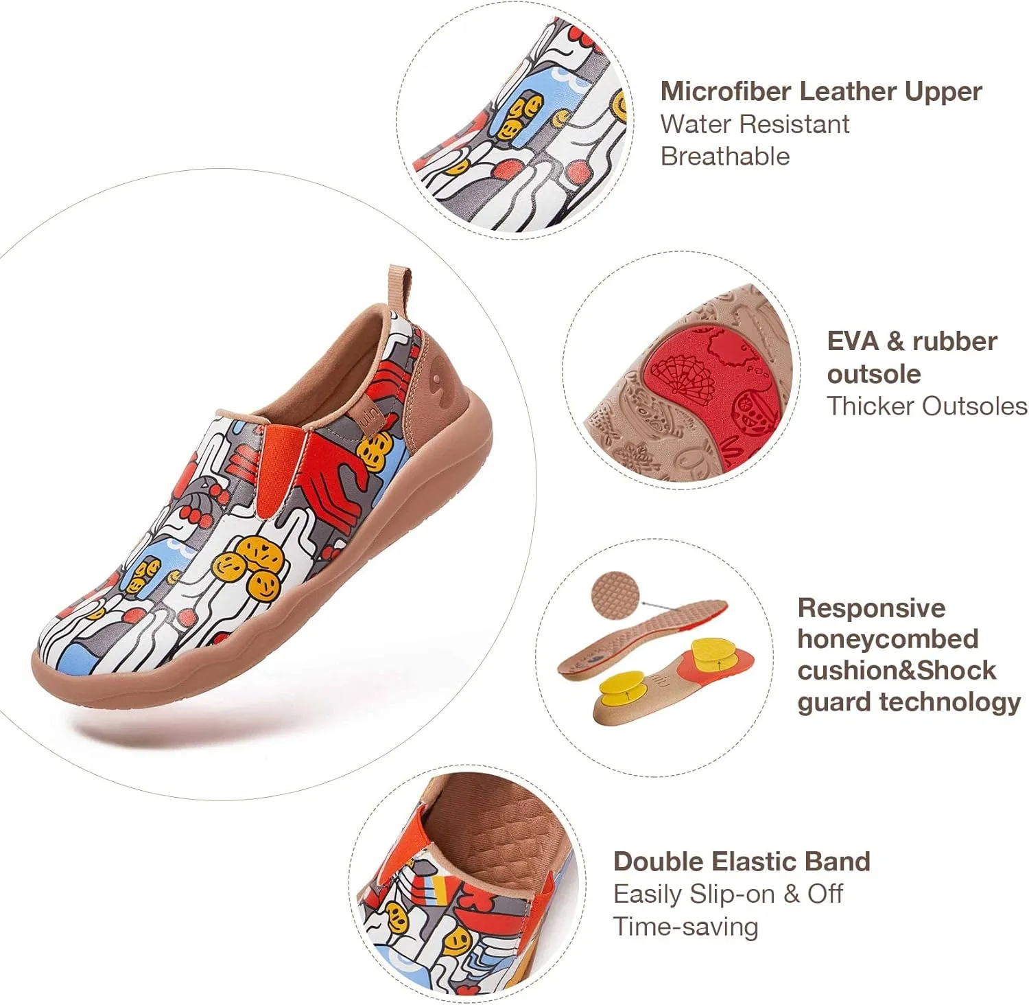 UIN Men's Walking Shoes Slip On Cow Suede Casual Lightweight Comfort Fashion Sneaker Cuenca