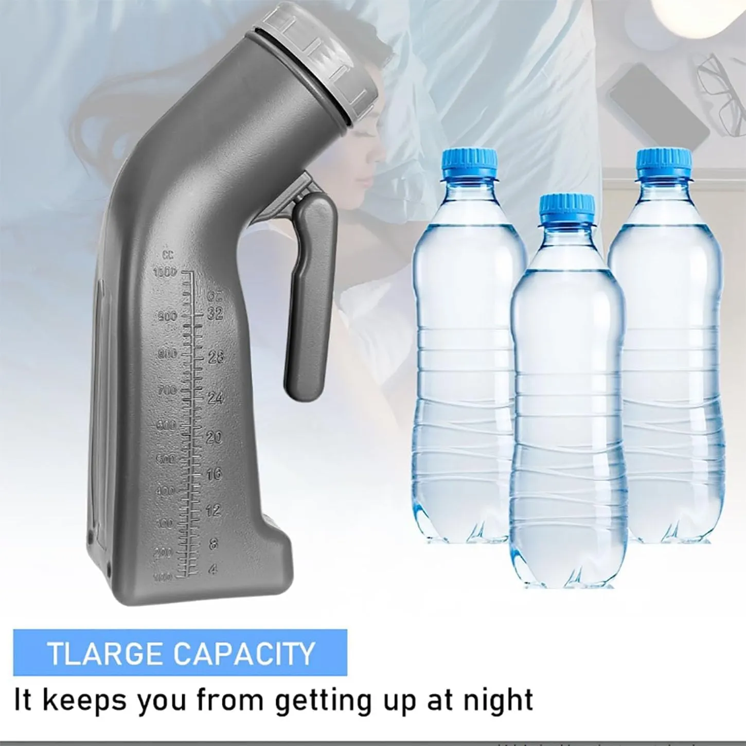 Unisex Portable Urinal,Simple Urinal Bottles with Spill Proof,Urinals for Camping,Outdoor,Car,Travel,Ergonomic Handle Design,1000Ml Mobile Toilet,Male