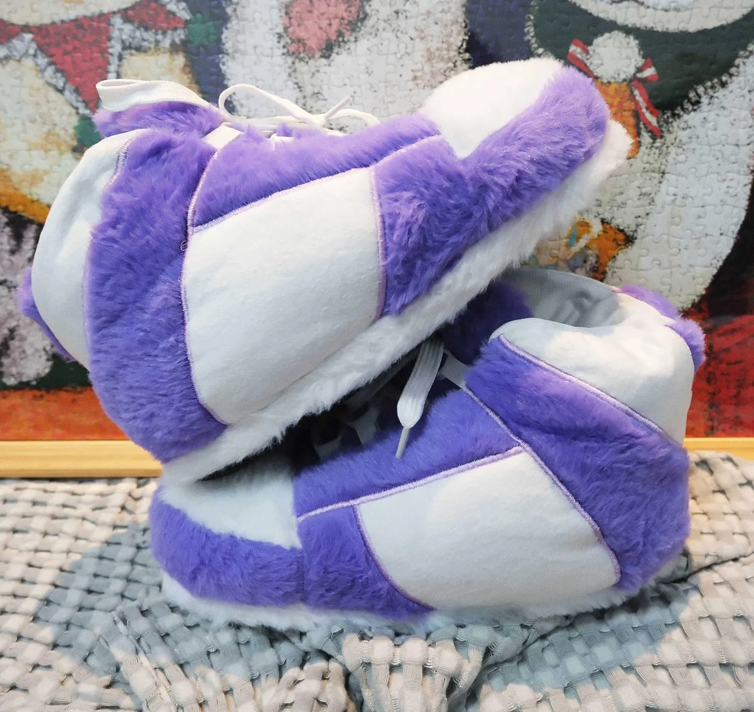 Unisex Warm Cosy Trendy Sneaker Slippers Comfy Kicks Non Slip Sole Indoor House Plush Slippers - One Size Fits Most