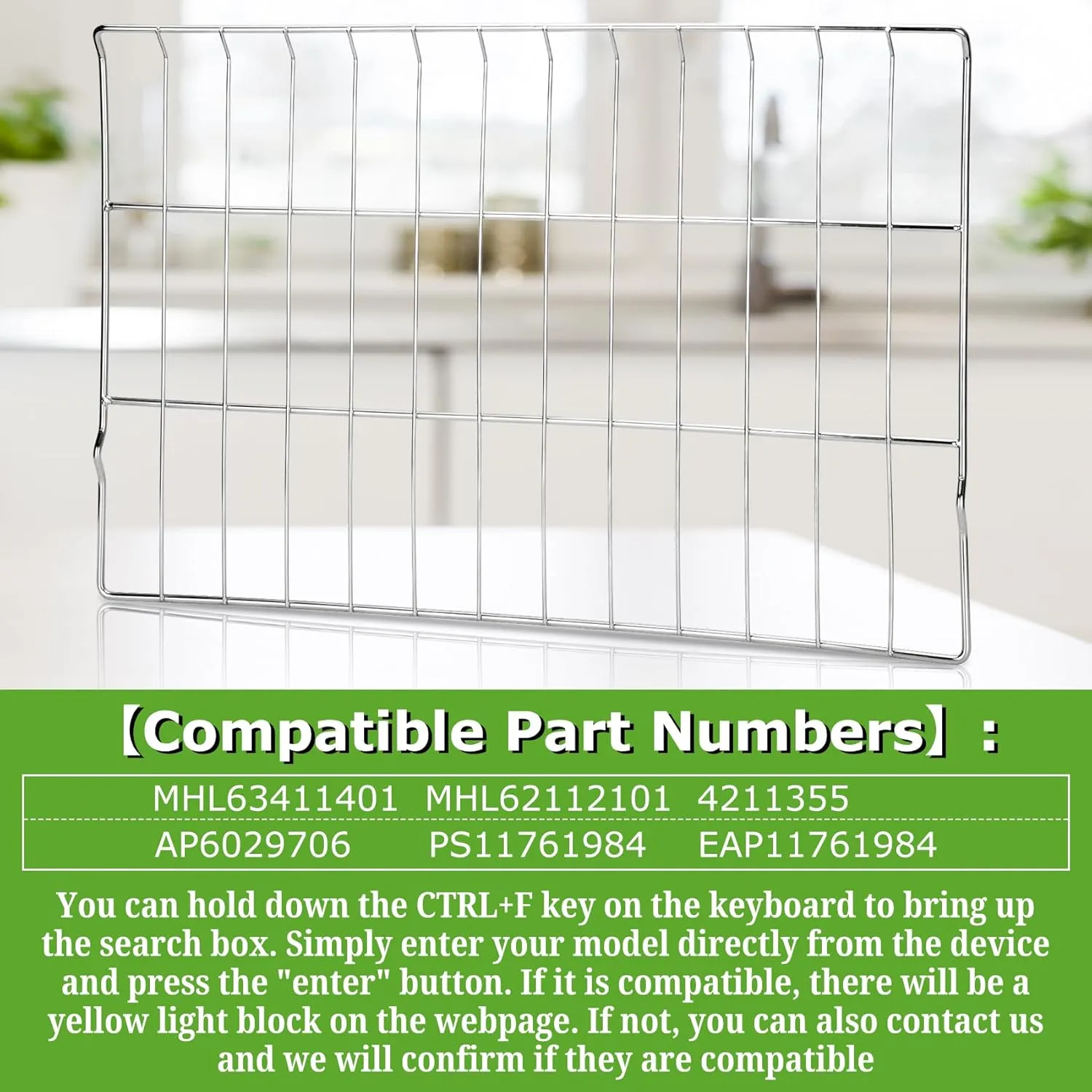 Upgraded 1Pcs 304 Stainless Steels MHL63411403 Oven Rack Compatible with LG Range Stove, Replace MHL63531403 MHL63411401 MHL62112101, 24.8 X 16.2 in