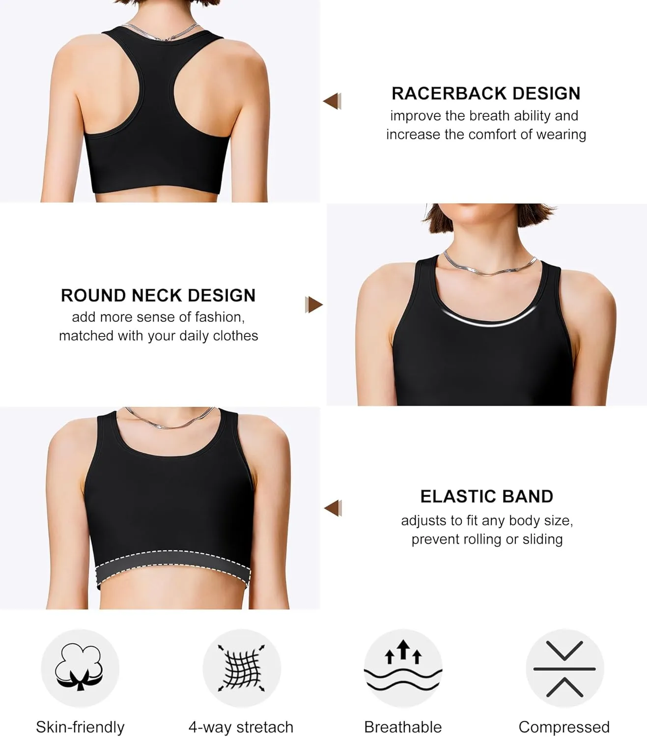 URSEXYLY Chest Binder for Women Transgender FTM Binder Bra Bandage-Free Pullover Tomboy Tank Top