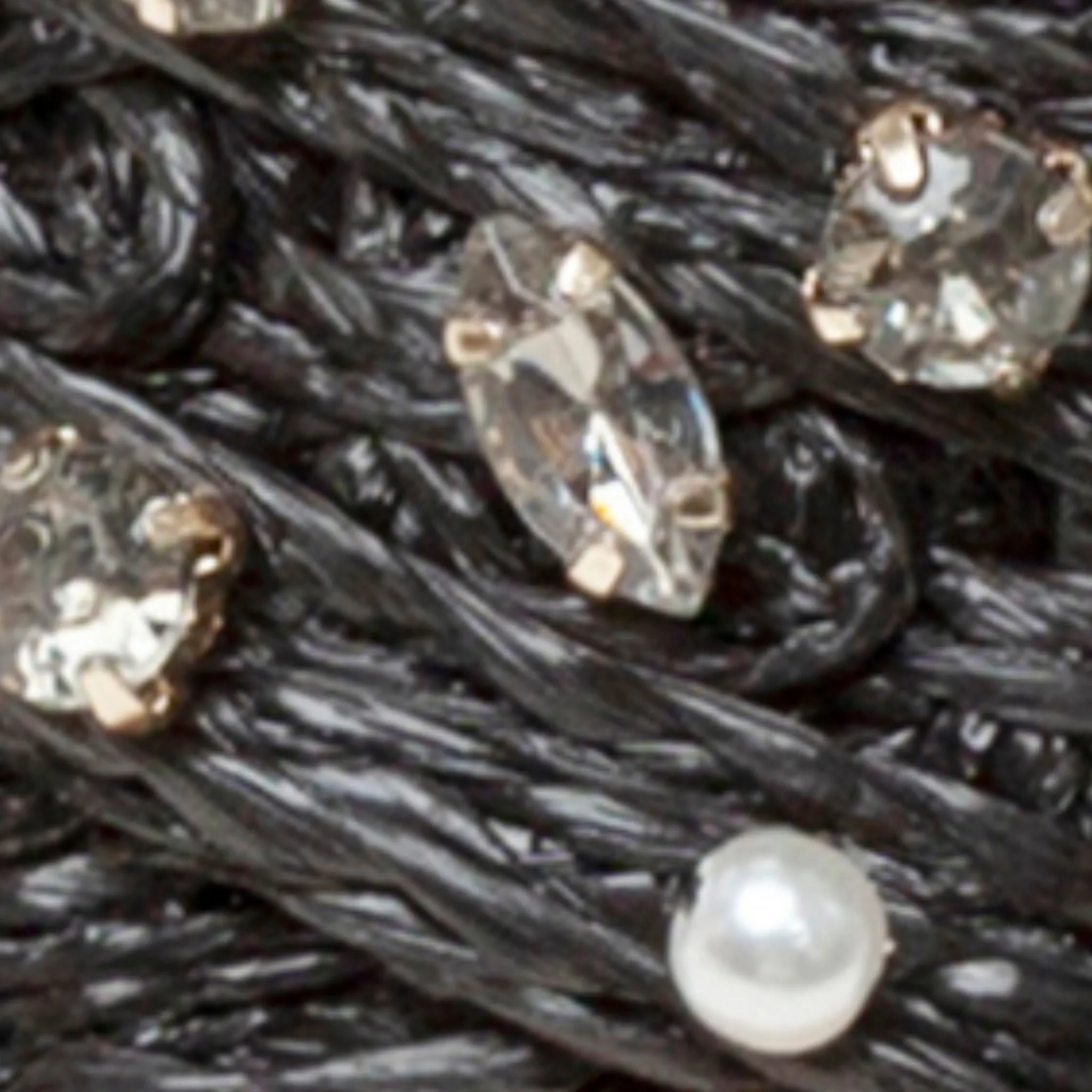 VARENA | Faux Pearl And Crystal Adorned Platform Sandals