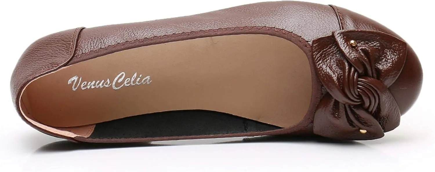 VenusCelia Women's Bows Dance Flats Shoes