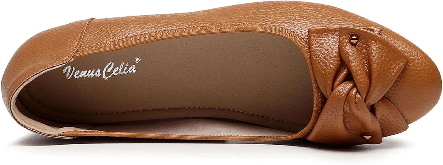 VenusCelia Women's Bows Dance Flats Shoes