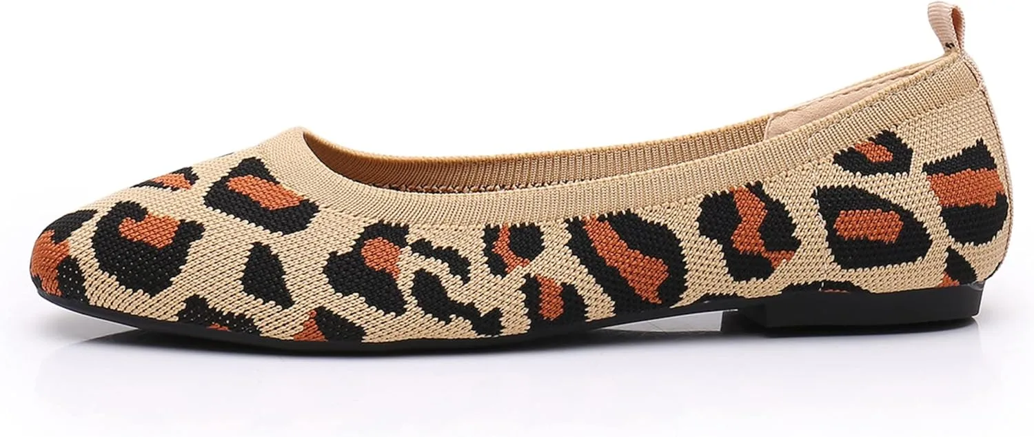 VenusCelia Women's Flexible Knit Flat Shoe