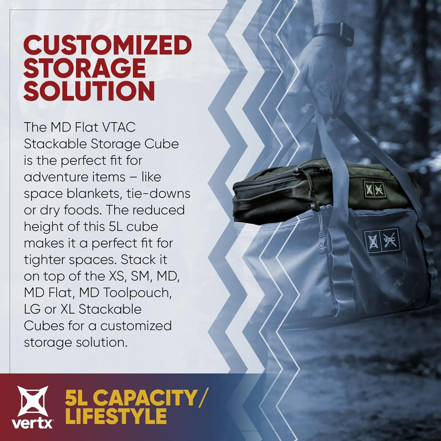 Vertx VTAC Stackable Storage Cube, Car Tactical Gear Carry Bag Organizer, Ammo, Mag, EDC Storage Travel Carrying Containers