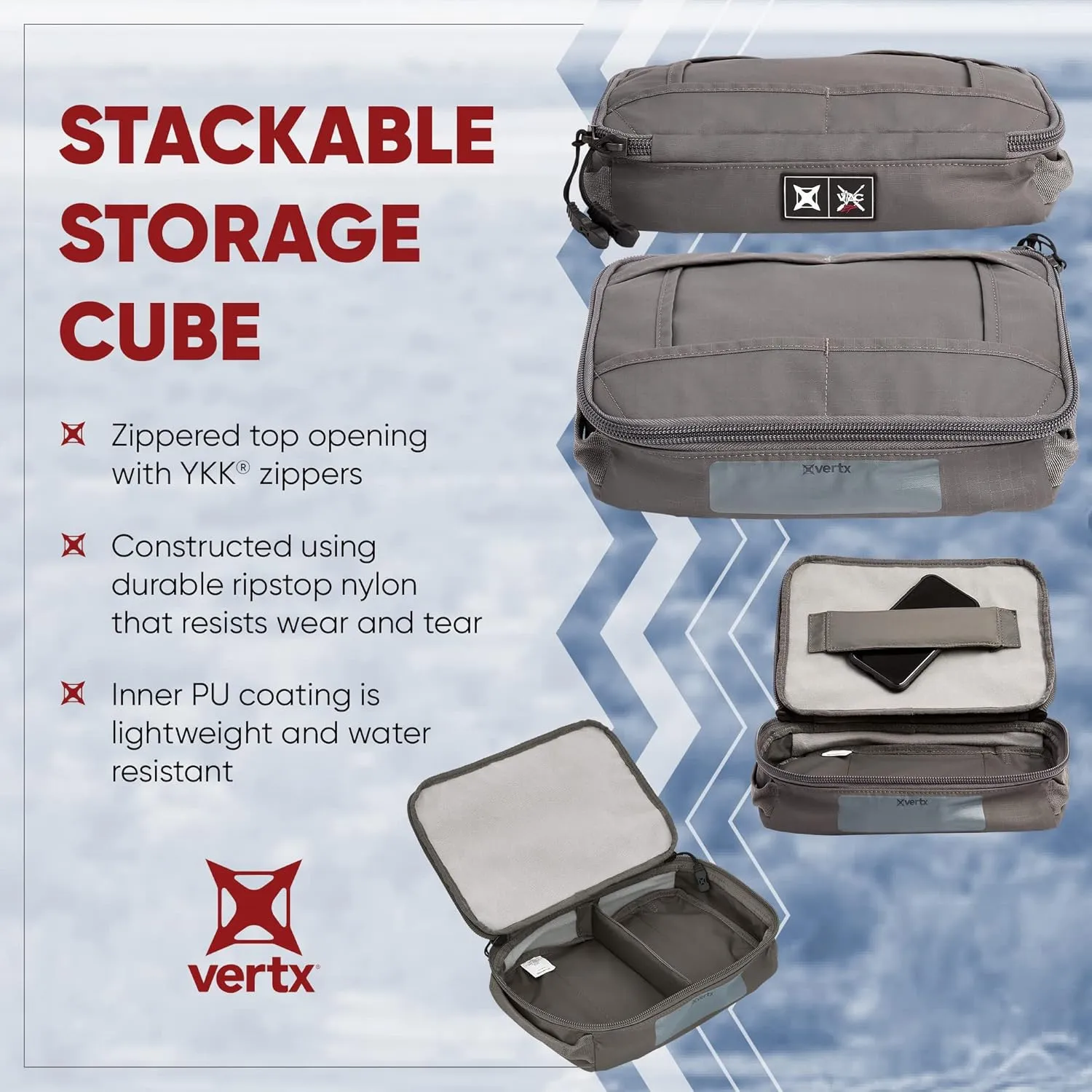 Vertx VTAC Stackable Storage Cube, Car Tactical Gear Carry Bag Organizer, Ammo, Mag, EDC Storage Travel Carrying Containers