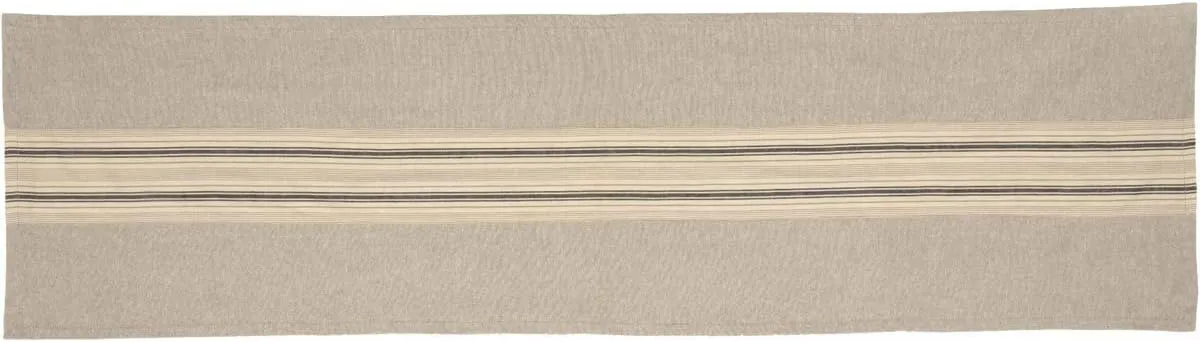 VHC Brands Farmhouse Tabletop & Kitchen - Sawyer Mill Tan Table Décor, Runner 13x48, Charcoal Grey