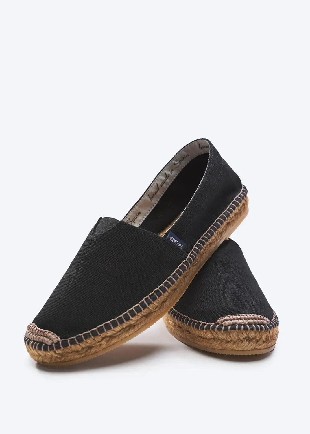 VISCATA Barceloneta Espadrille Canvas Women's Flat Slip On Shoes Handmade in Spain Fashionable Organic Cotton Canvas Lightweight Material with 100% Natural Jute Midsole for All Casual Occasions