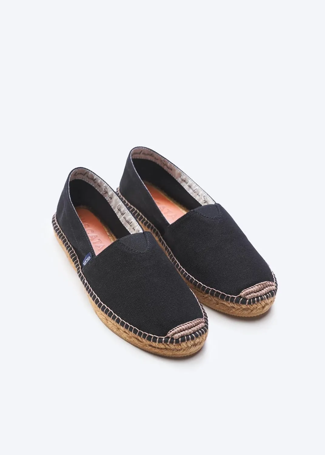 VISCATA Barceloneta Espadrille Canvas Women's Flat Slip On Shoes Handmade in Spain Fashionable Organic Cotton Canvas Lightweight Material with 100% Natural Jute Midsole for All Casual Occasions