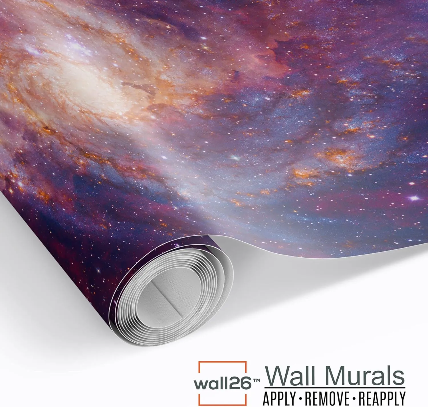 wall26 Removable Wall Sticker/Wall Mural Blue Star Galaxy Sky Snowy Mountain Range Astronomy & Space Nature Digital Art Realism Rustic Landscape Colorful for Living Room, Bedroom, Office - 24"x32"