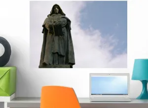 Wallmonkeys Giordano Bruno Philosopher Rome Wall Mural Peel and Stick Graphic (24 in W x 17 in H) WM362820
