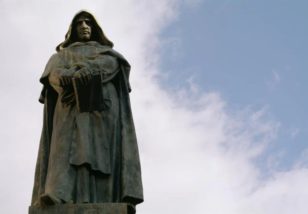 Wallmonkeys Giordano Bruno Philosopher Rome Wall Mural Peel and Stick Graphic (24 in W x 17 in H) WM362820