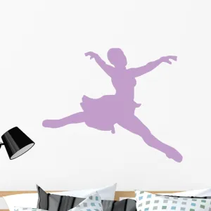 Wallmonkeys Purple Grande Jette Ballerina Wall Decal Peel and Stick Graphic (36 in W x 30 in H) WM189743