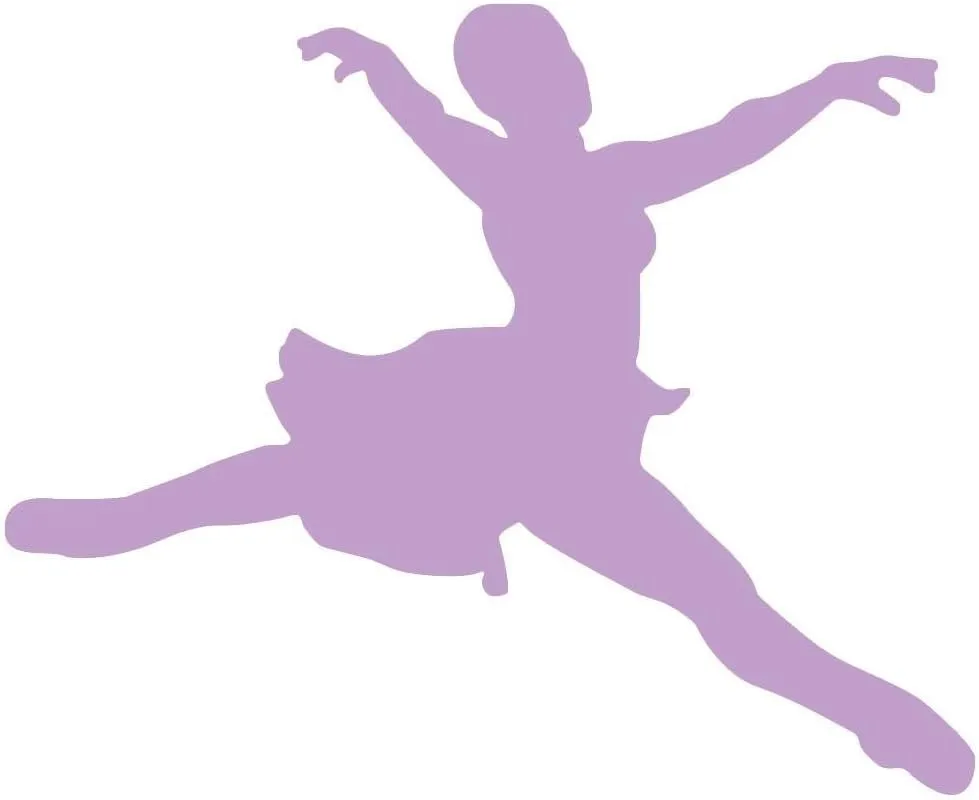 Wallmonkeys Purple Grande Jette Ballerina Wall Decal Peel and Stick Graphic (36 in W x 30 in H) WM189743