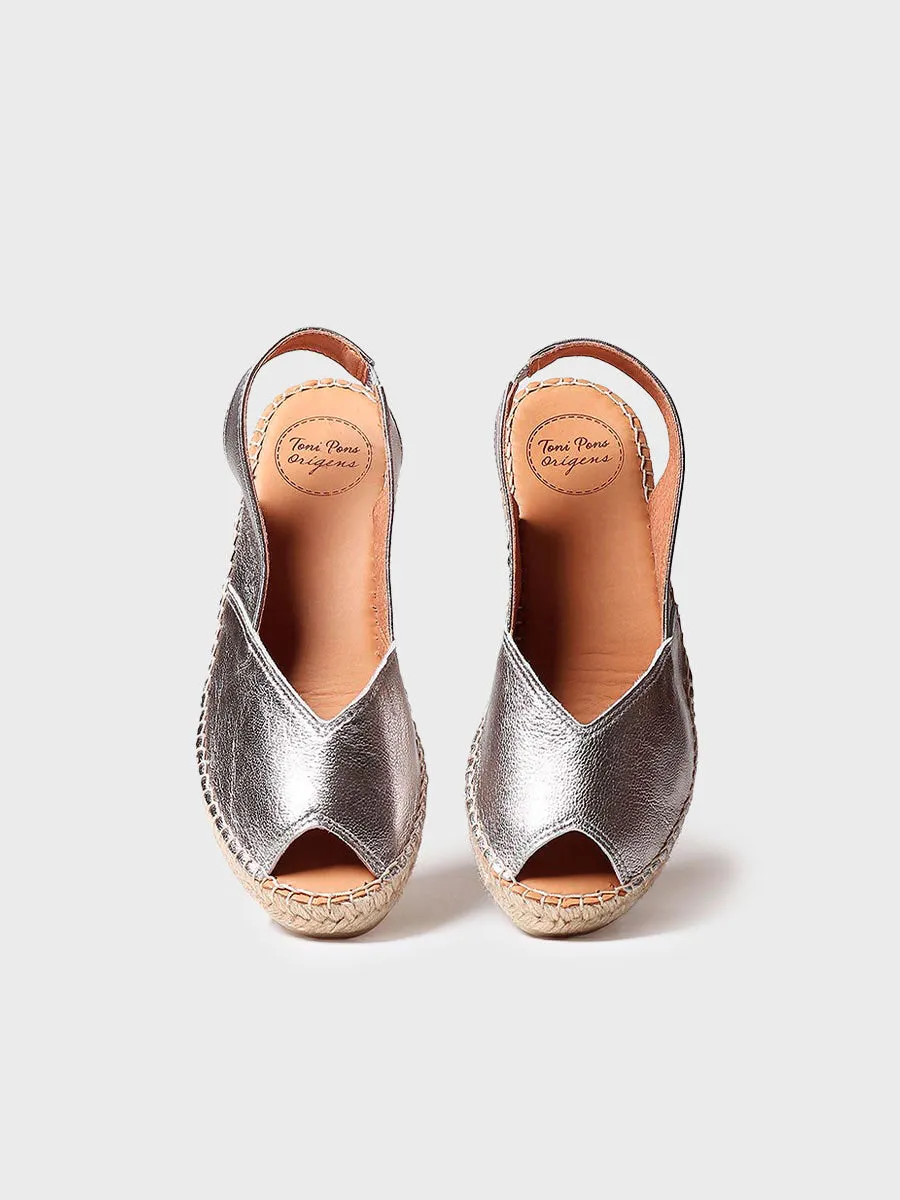 Wedge espadrilles in leather - BERNIA-P