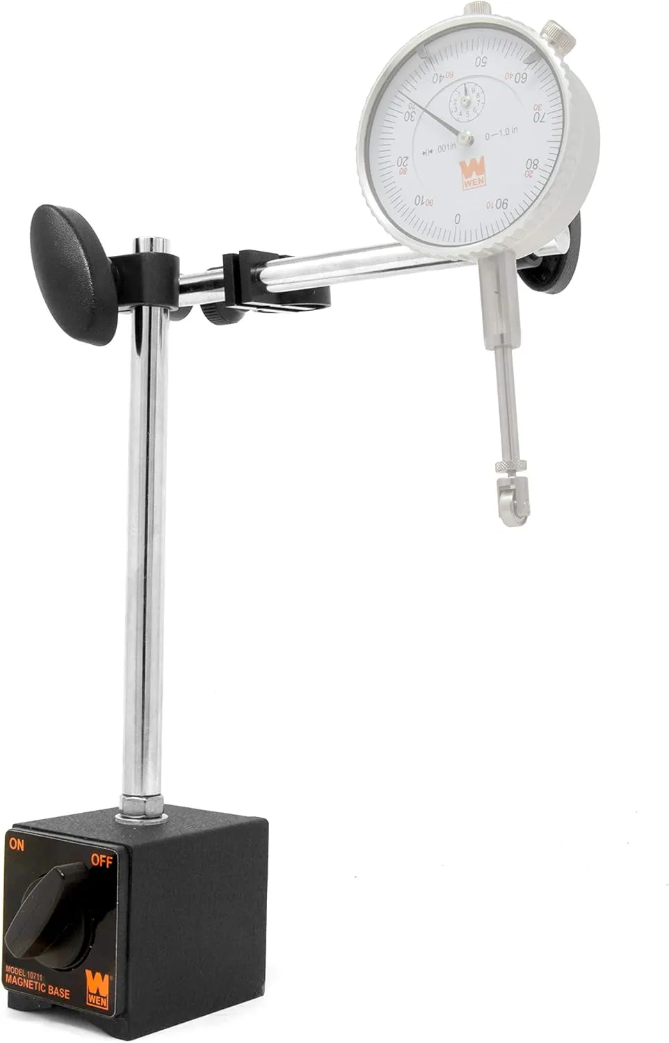 WEN 10711 Industrial-Strength Adjustable Magnetic Base for Dial Indicators