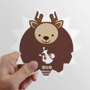 Wet Garbage Deer Treated Garbage Classification Sun Vinyl Sticker Luggage Graffiti Flower Decal