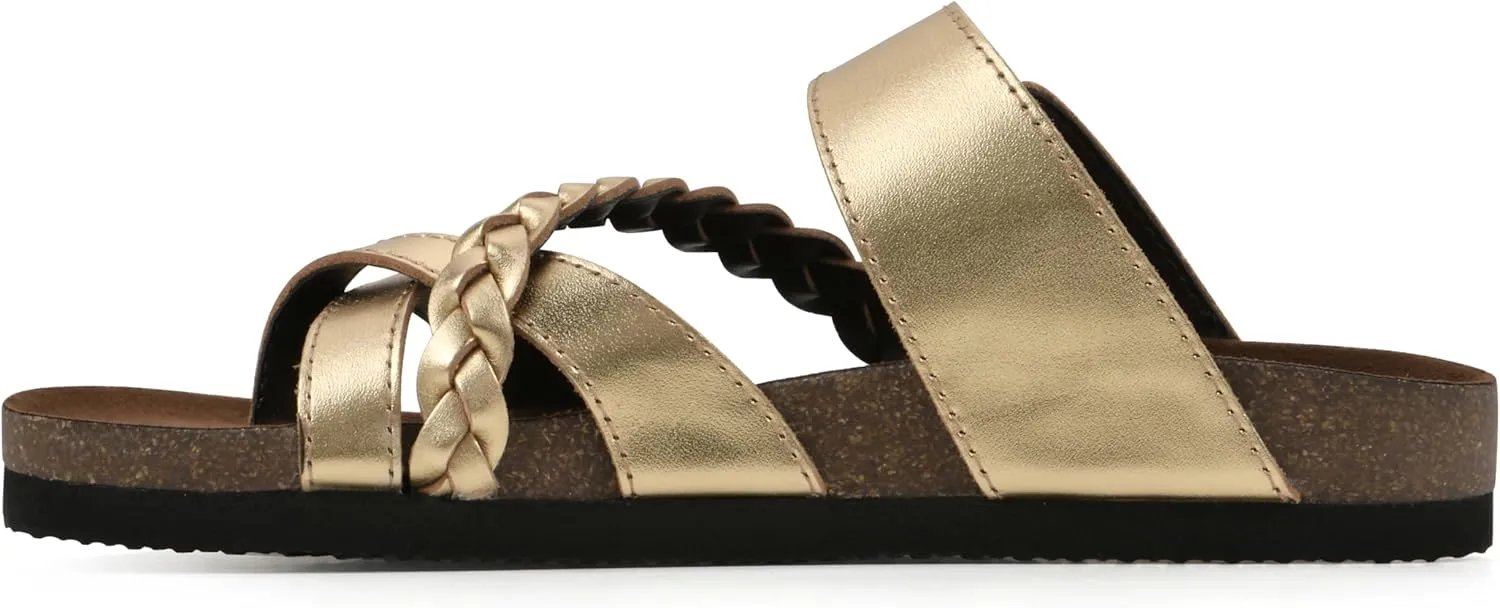 WHITE MOUNTAIN Women's Hazy Braided Signature Comfort-Molded Footbed Sandal
