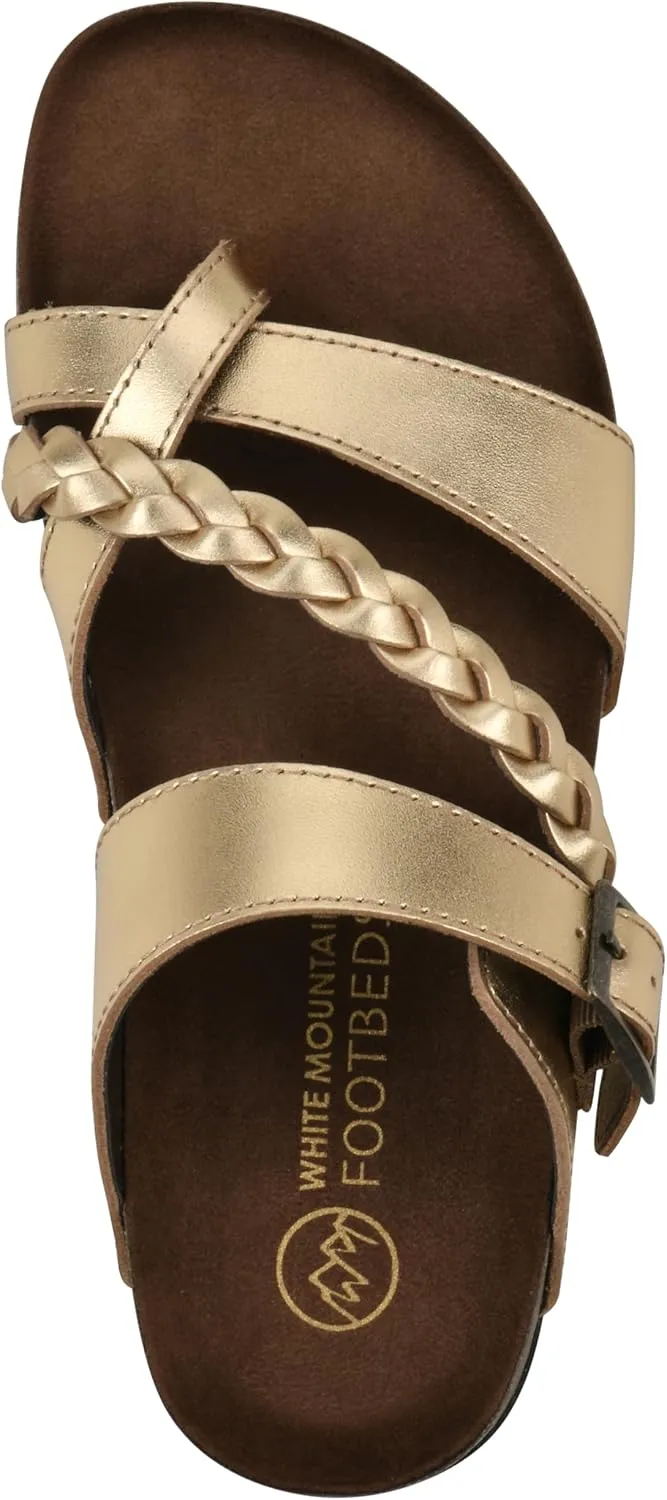 WHITE MOUNTAIN Women's Hazy Braided Signature Comfort-Molded Footbed Sandal