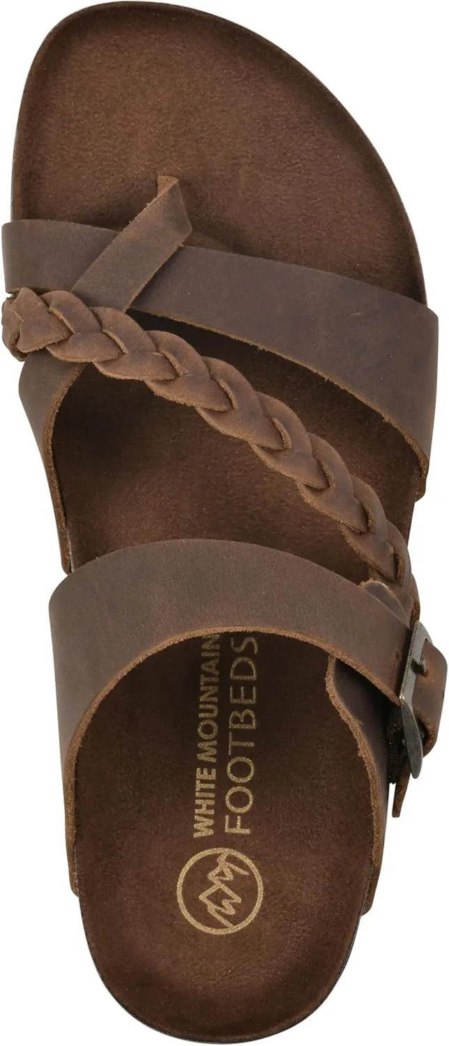 WHITE MOUNTAIN Women's Hazy Braided Signature Comfort-Molded Footbed Sandal