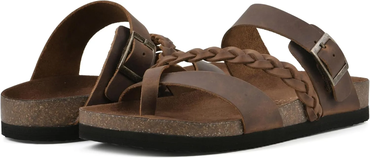 WHITE MOUNTAIN Women's Hazy Braided Signature Comfort-Molded Footbed Sandal