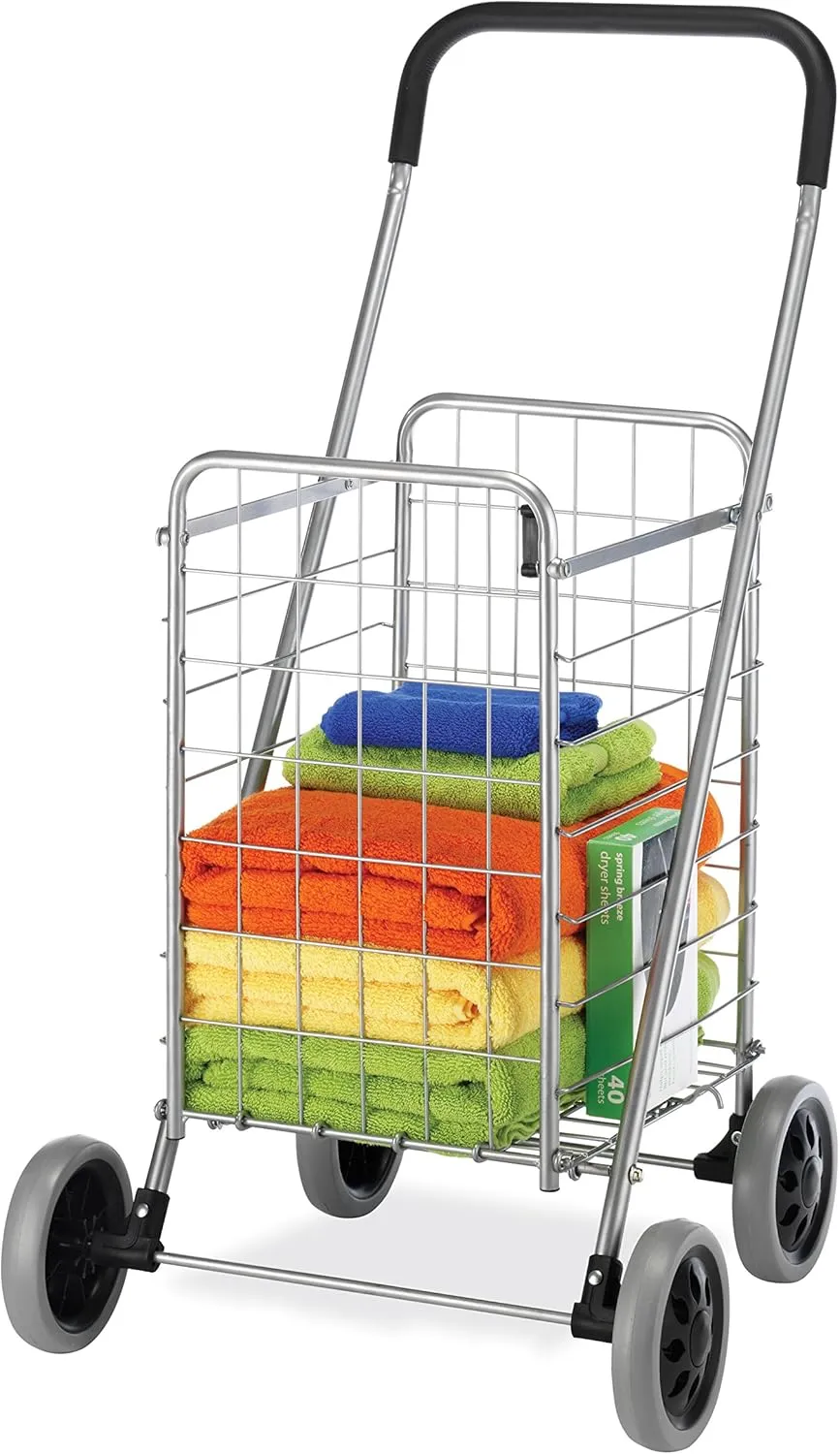 Whitmor Utility Shopping Cart - Durable Folding Design for Easy Storage, Model Number: 6250-4997-2-SIOC