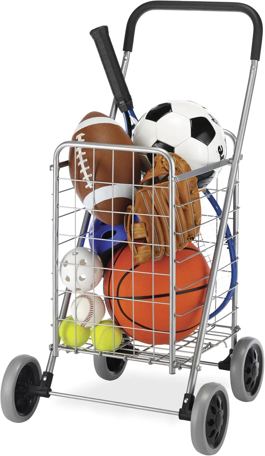 Whitmor Utility Shopping Cart - Durable Folding Design for Easy Storage, Model Number: 6250-4997-2-SIOC