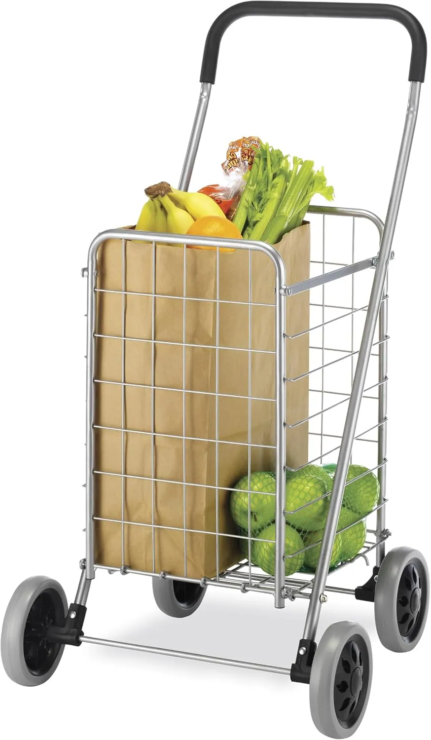 Whitmor Utility Shopping Cart - Durable Folding Design for Easy Storage, Model Number: 6250-4997-2-SIOC
