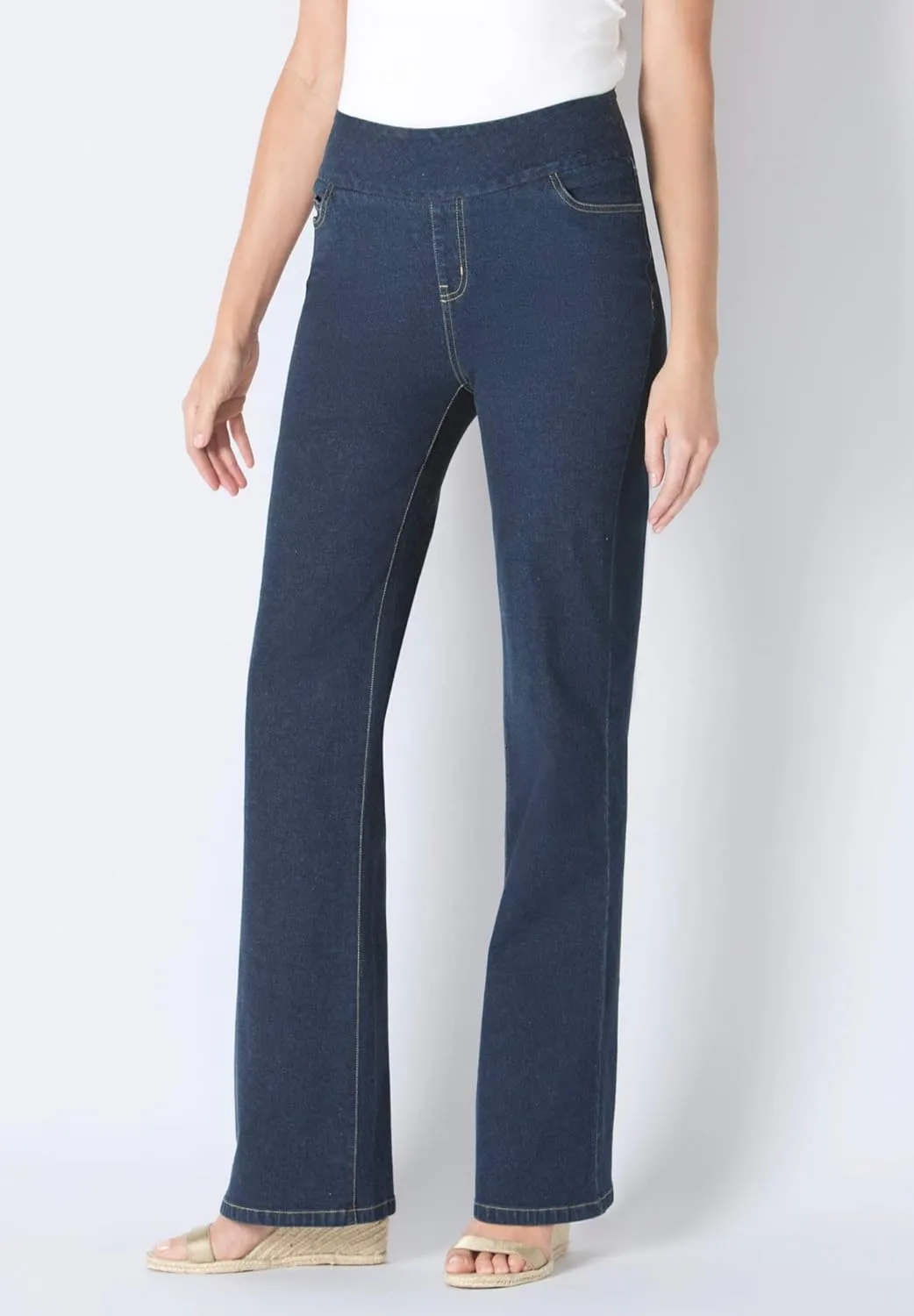 Woman Within Plus Size Flex-Fit Pull-On Bootcut Jean